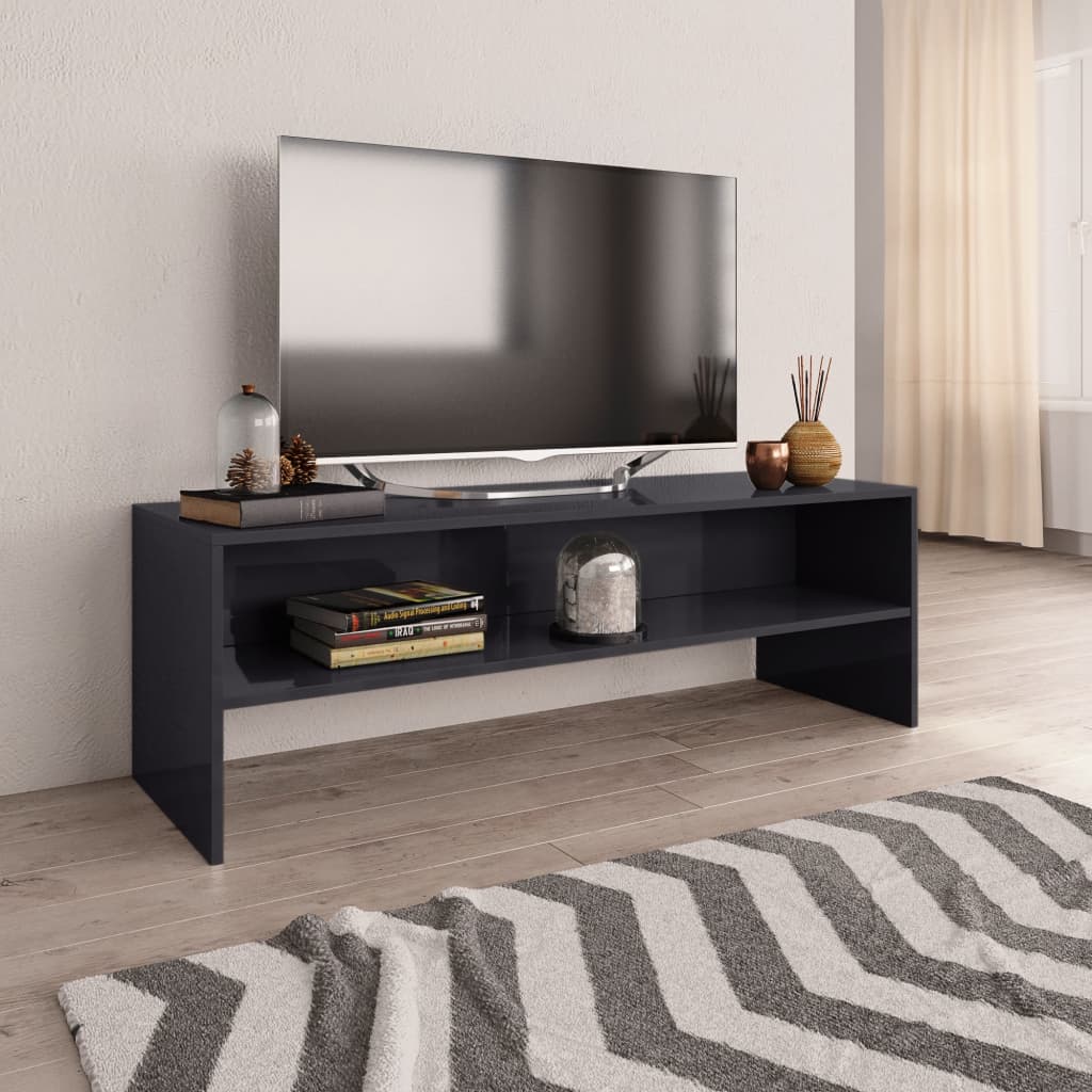TV-Schrank Hochglanz-Grau 120 x 40 x 40 cm Spanplatte