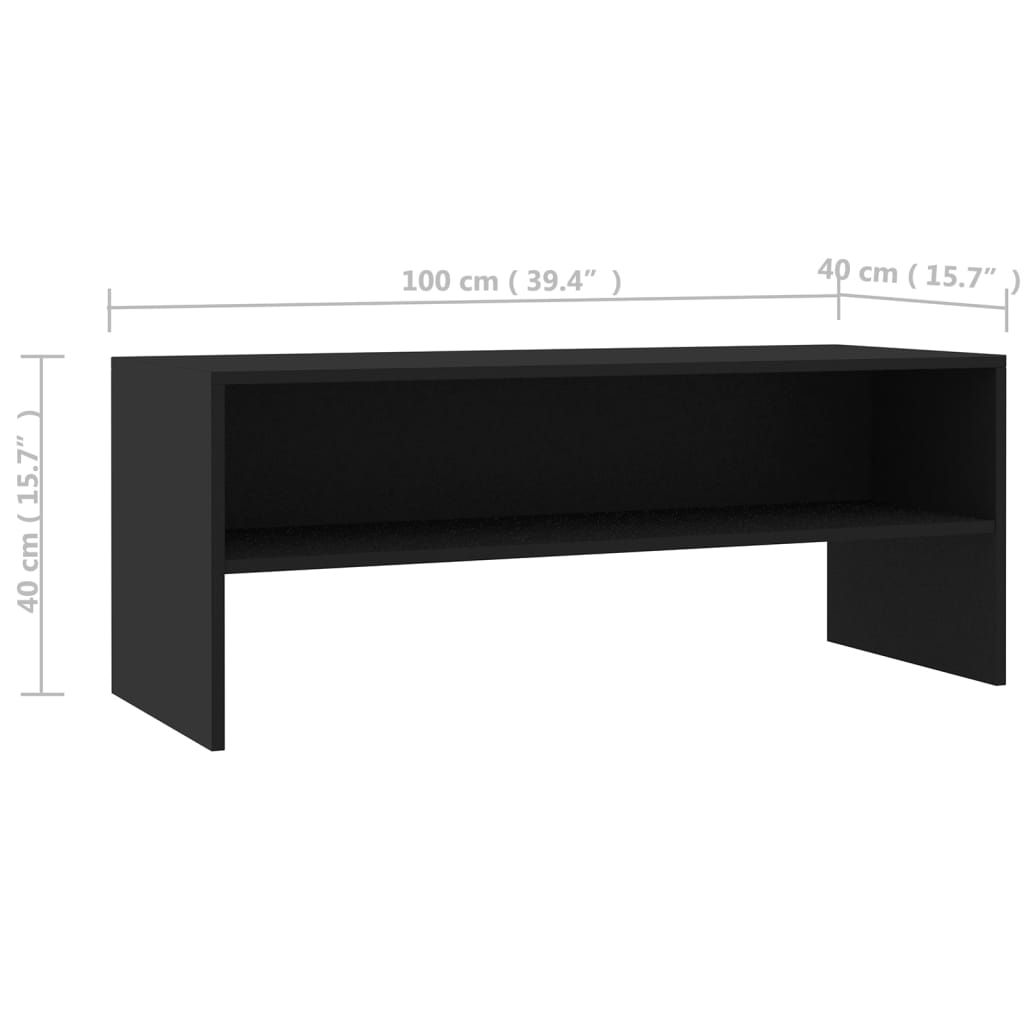 TV-Schrank Schwarz 100 x 40 x 40 cm Spanplatte