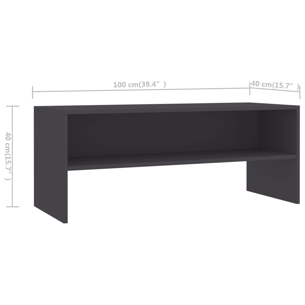 TV-Schrank Grau 100 x 40 x 40 cm Spanplatte