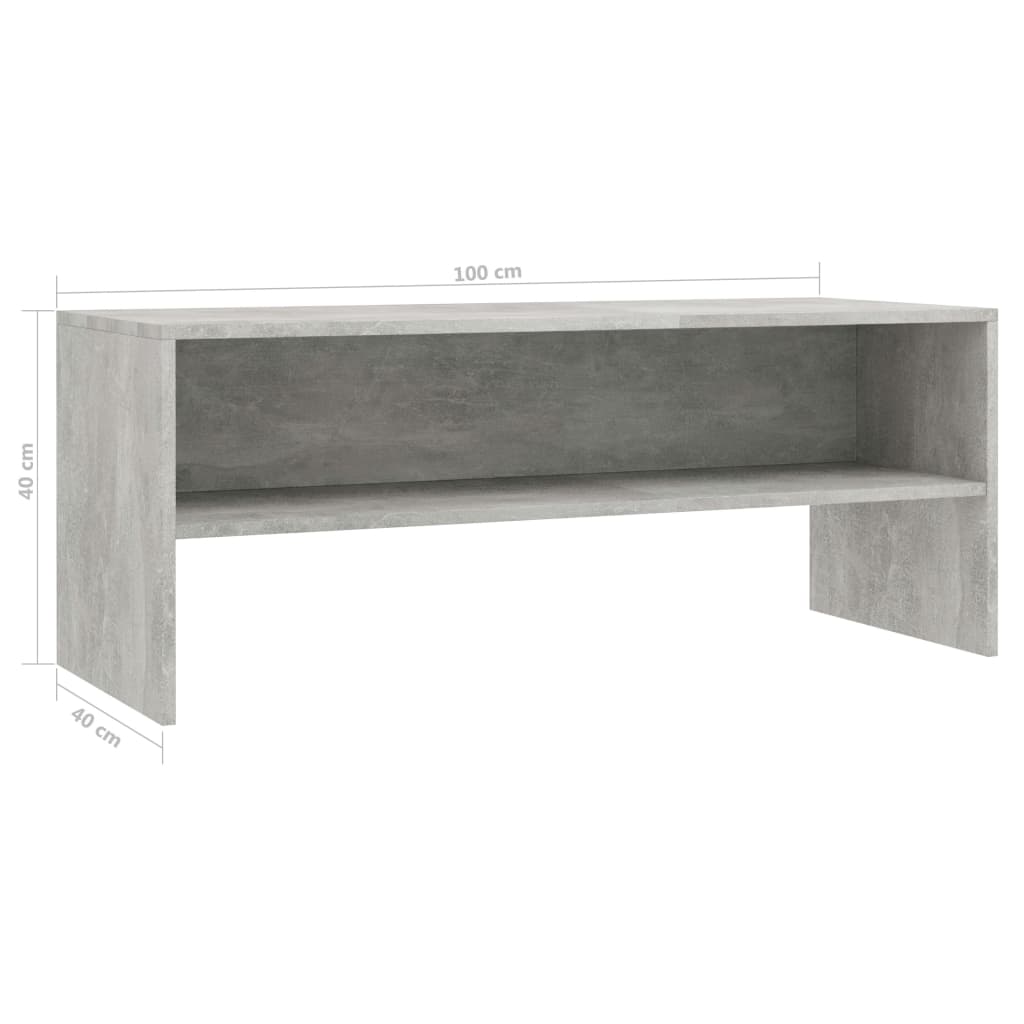 TV-Schrank Betongrau 100 x 40 x 40 cm Spanplatte