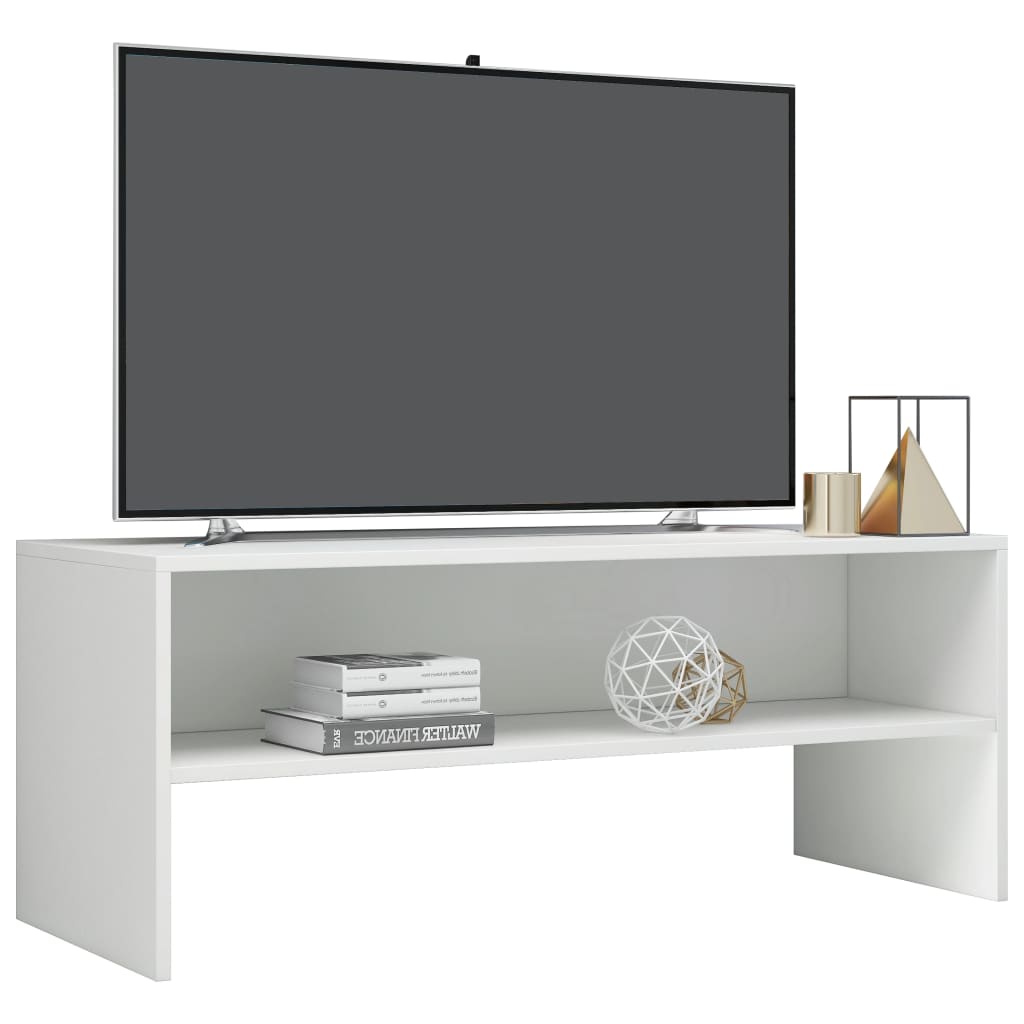 TV-Schrank Hochglanz-Weiß 100 x 40 x 40 cm Spanplatte