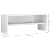 Thumbnail for TV-Schrank Hochglanz-Weiß 100 x 40 x 40 cm Spanplatte