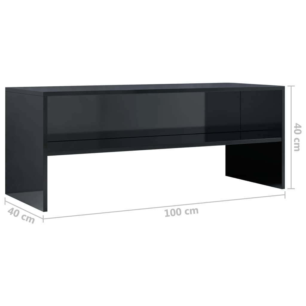 TV-Schrank Hochglanz-Schwarz 100 x 40 x 40 cm Spanplatte
