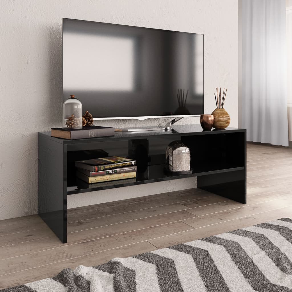 TV-Schrank Hochglanz-Schwarz 100 x 40 x 40 cm Spanplatte