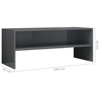 Thumbnail for TV-Schrank Hochglanz-Grau 100 x 40 x 40 cm Spanplatte