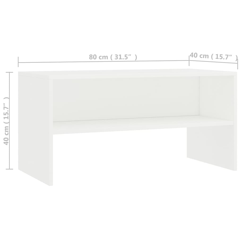 TV-Schrank Weiß 80 x 40 x 40 cm Spanplatte