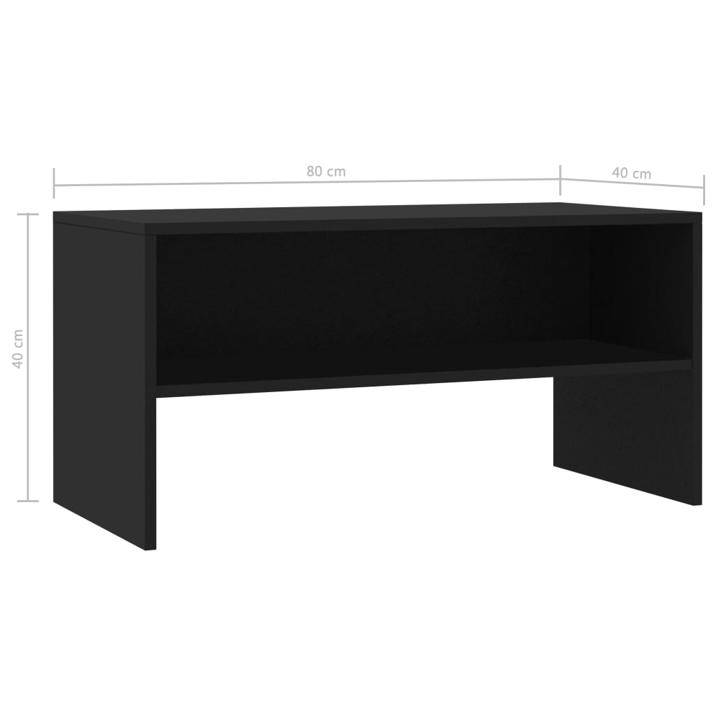TV-Schrank Schwarz 80 x 40 x 40 cm Spanplatte