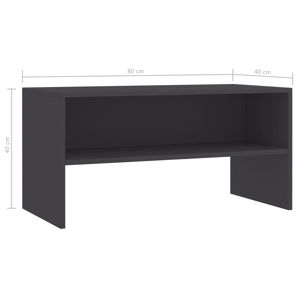TV-Schrank Grau 80 x 40 x 40 cm Spanplatte