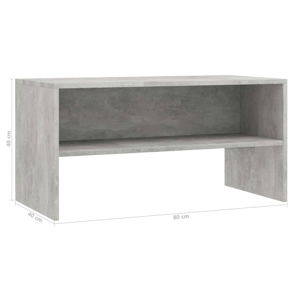 TV-Schrank Betongrau 80 x 40 x 40 cm Spanplatte