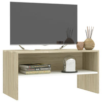 Thumbnail for TV-Schrank Weiß und Sonoma-Eiche 80 x 40 x 40 cm Spanplatte