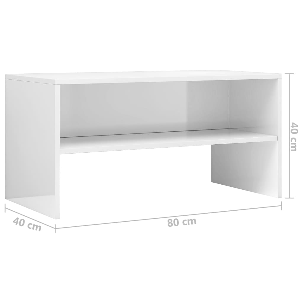 TV-Schrank Hochglanz-Weiß 80x40x40 cm Holzwerkstoff