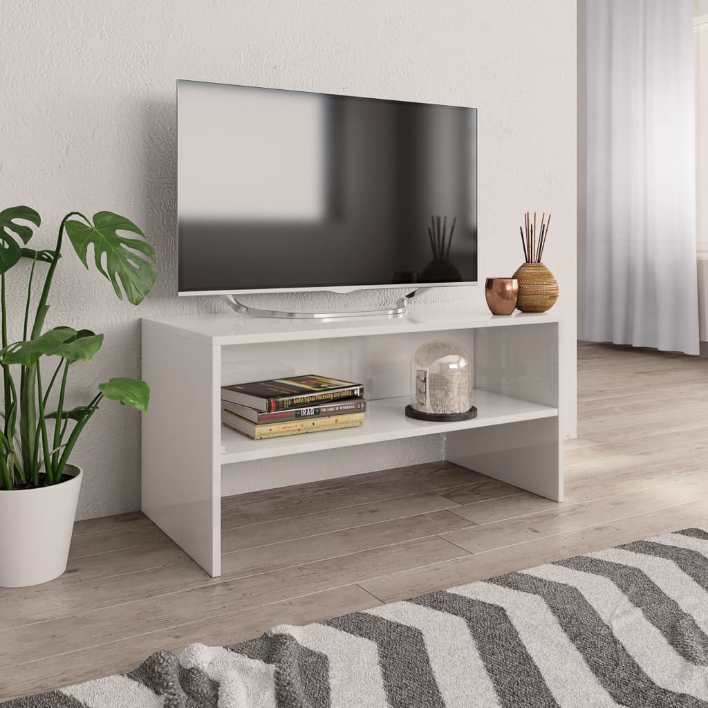 TV-Schrank Hochglanz-Weiß 80x40x40 cm Holzwerkstoff