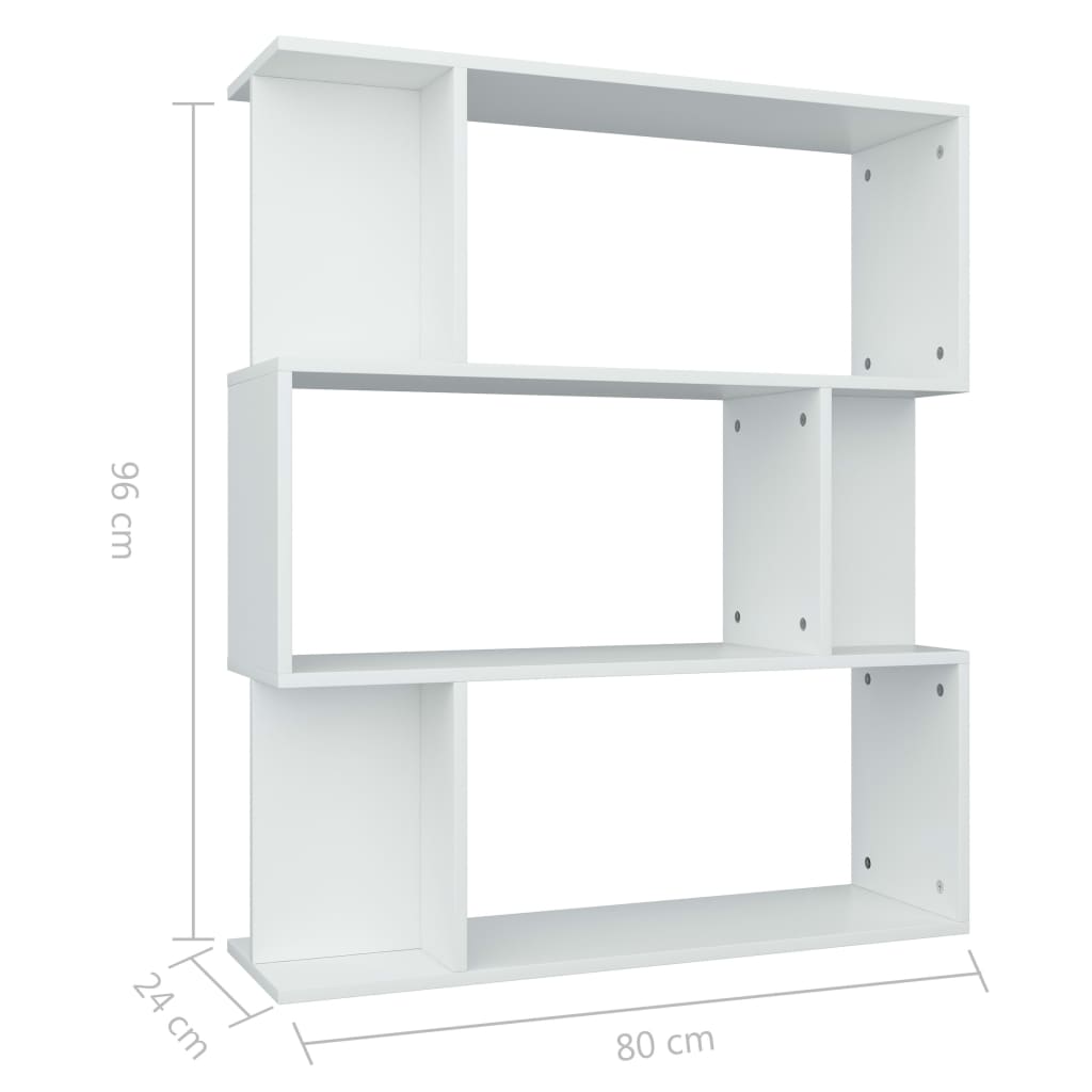 Bücherregale/Raumteiler Weiß 80×24×96 cm Spanplatte