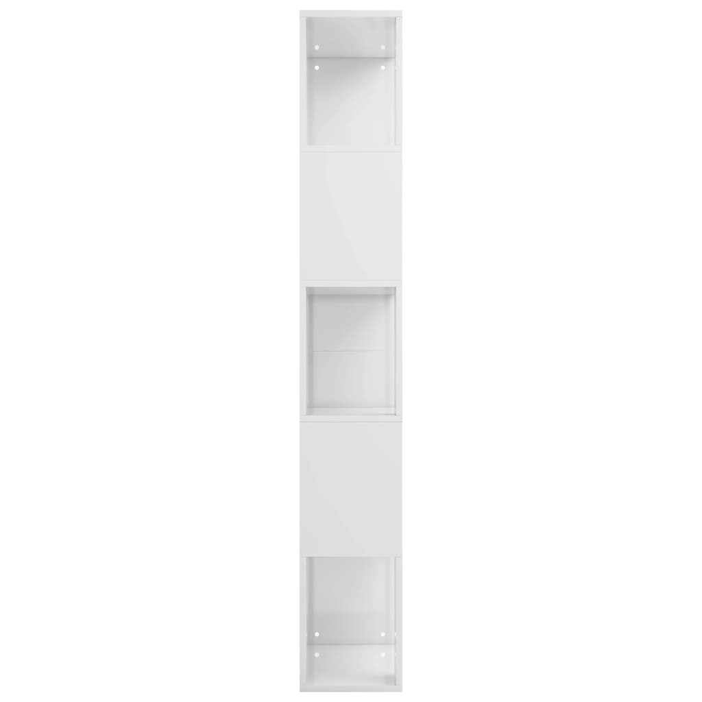 Bücherregal/Raumteiler Hochglanz-Weiß 45x24x159cm Holzwerkstoff