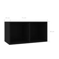 Thumbnail for Schallplatten-Aufbewahrungsbox Schwarz 71x34x36cm Holzwerkstoff
