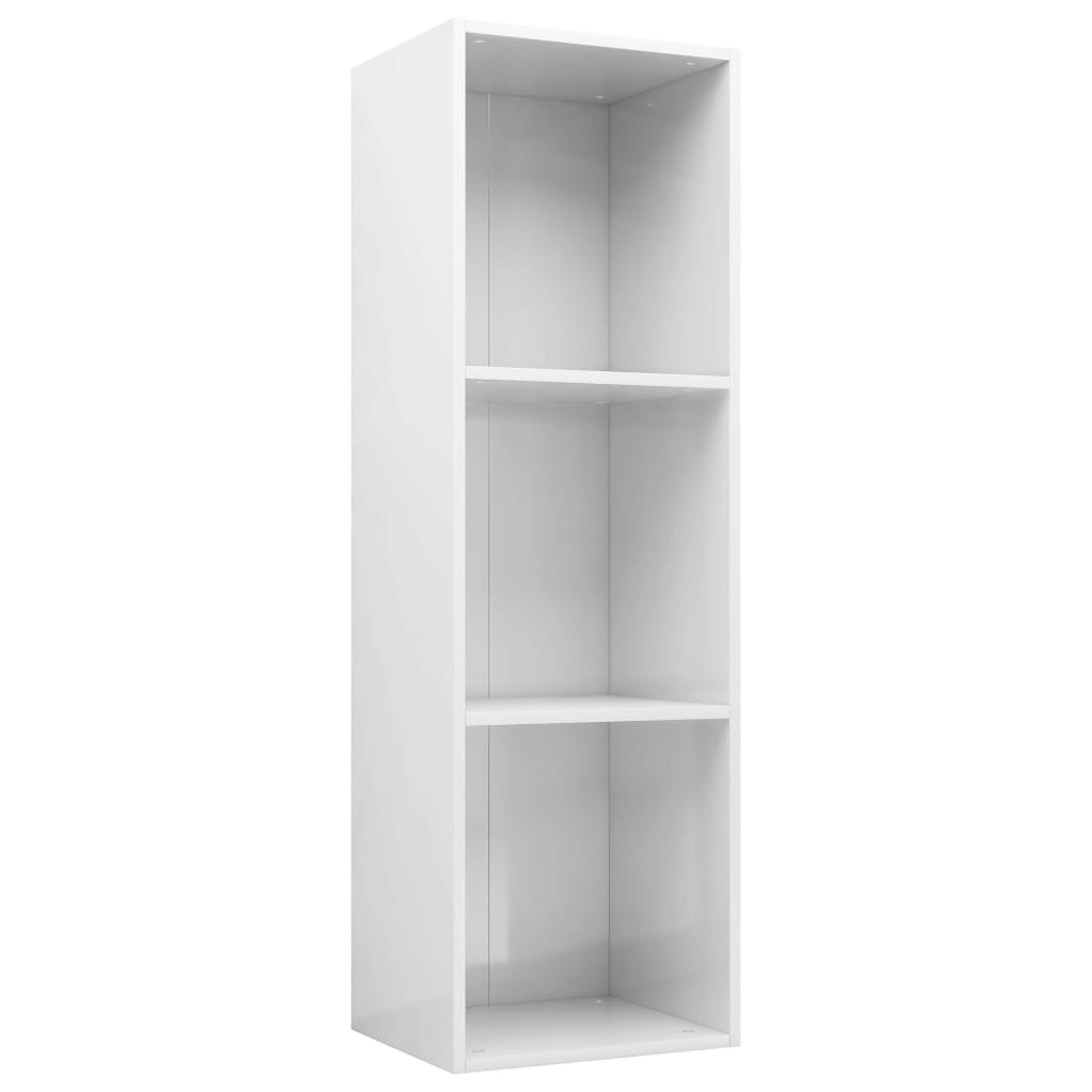 Bücherregal/TV-Schrank Hochglanz-Weiß 36x30x114 cm Spanplatte