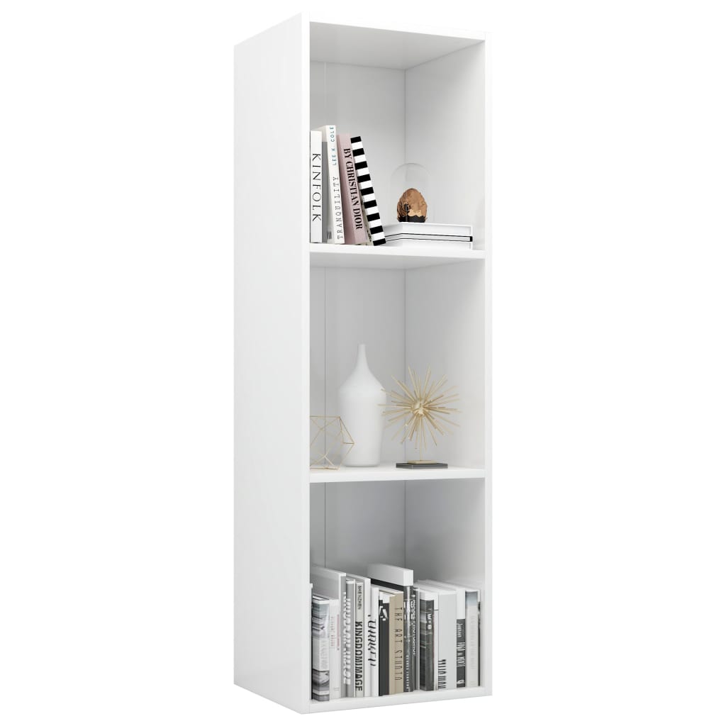 Bücherregal/TV-Schrank Hochglanz-Weiß 36x30x114 cm Spanplatte