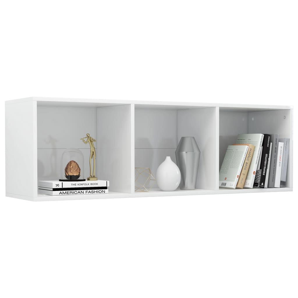 Bücherregal/TV-Schrank Hochglanz-Weiß 36x30x114 cm Spanplatte