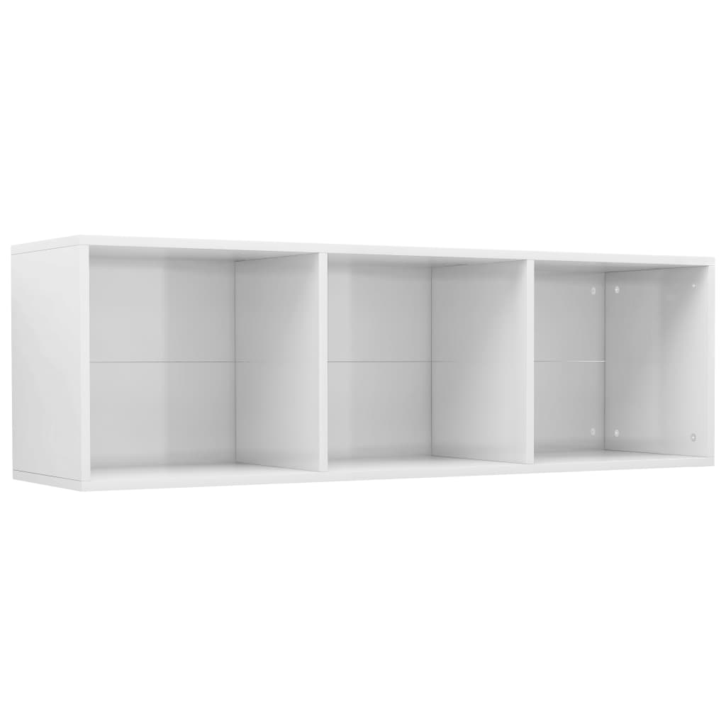 Bücherregal/TV-Schrank Hochglanz-Weiß 36x30x114 cm Spanplatte