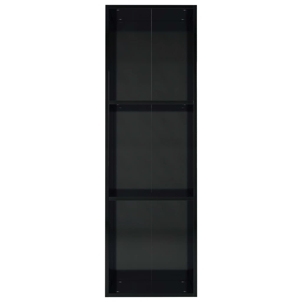 Bücherregal/TV-Schrank Hochglanz-Schwarz 36x30x114cm Spanplatte