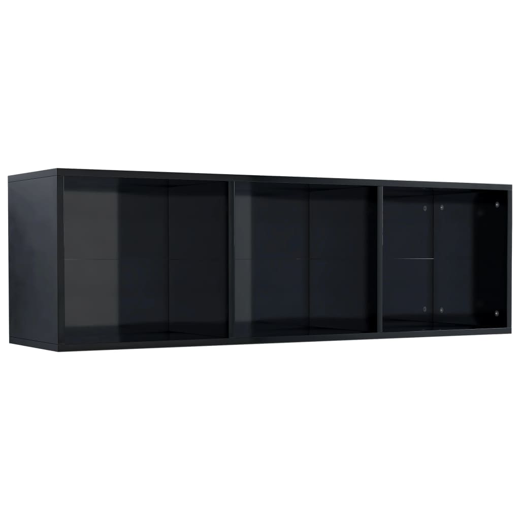 Bücherregal/TV-Schrank Hochglanz-Schwarz 36x30x114cm Spanplatte