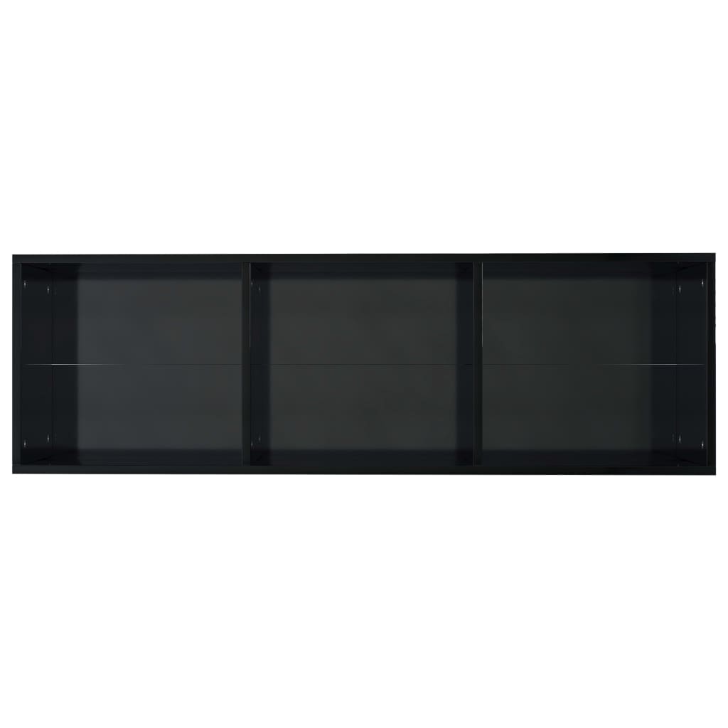 Bücherregal/TV-Schrank Hochglanz-Schwarz 36x30x114cm Spanplatte