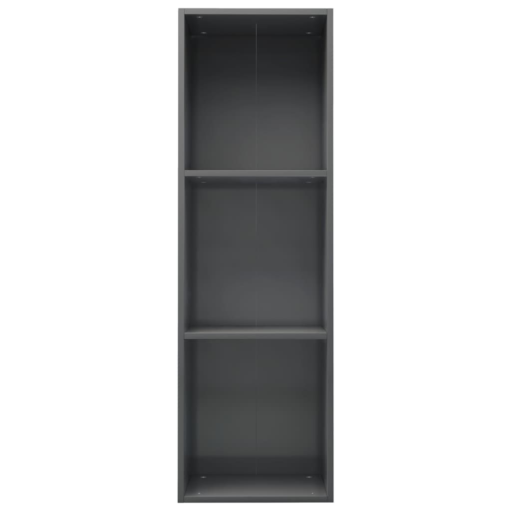 Bücherregal/TV-Schrank Hochglanz-Grau 36x30x114 cm Spanplatte
