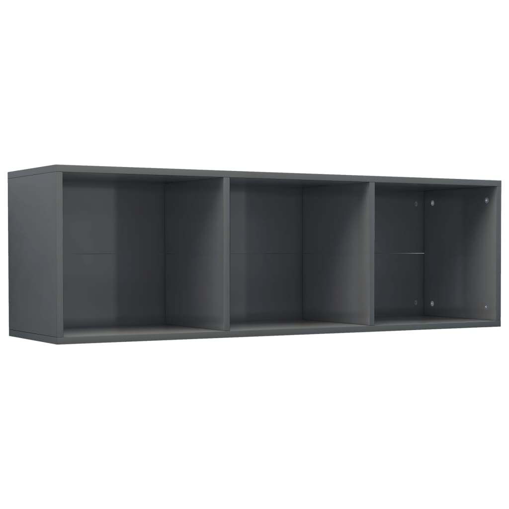 Bücherregal/TV-Schrank Hochglanz-Grau 36x30x114 cm Spanplatte