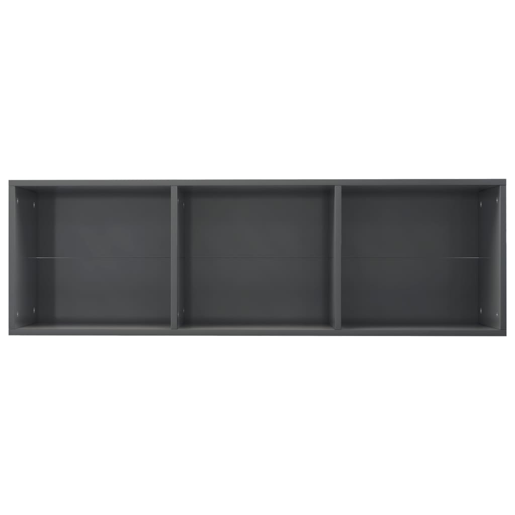 Bücherregal/TV-Schrank Hochglanz-Grau 36x30x114 cm Spanplatte