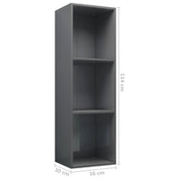 Thumbnail for Bücherregal/TV-Schrank Hochglanz-Grau 36x30x114 cm Spanplatte