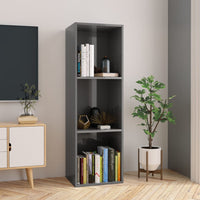 Thumbnail for Bücherregal/TV-Schrank Hochglanz-Grau 36x30x114 cm Spanplatte
