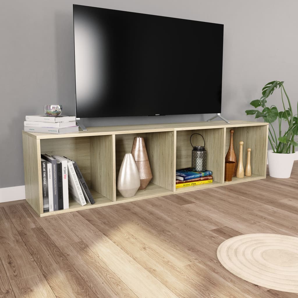Bücherregal/TV-Schrank Sonoma Eiche 36 x 30 x 143 cm Spanplatte