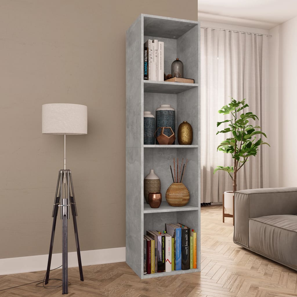 Bücherregal/TV-Schrank Betongrau 36 x 30 x 143 cm Spanplatte