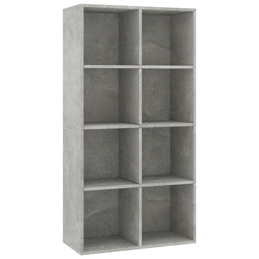 Bücherregal/Sideboard Betongrau 66×30×130 cm Spanplatte
