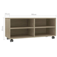 Thumbnail for TV-Schrank mit Rollen Sonoma-Eiche 90x35x35 cm Holzwerkstoff