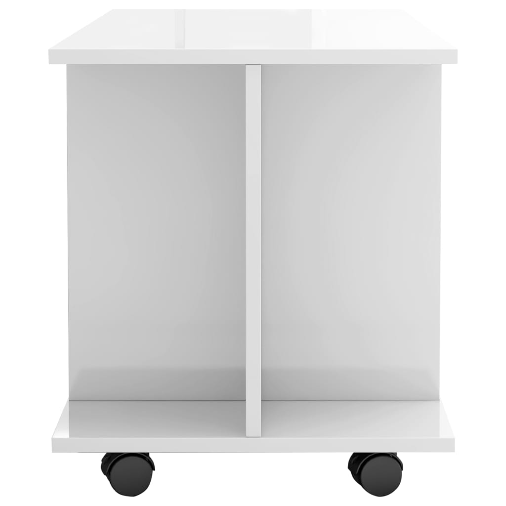 TV-Schrank mit Rollen Hochglanz-Weiß 80×40×40 cm Spanplatte