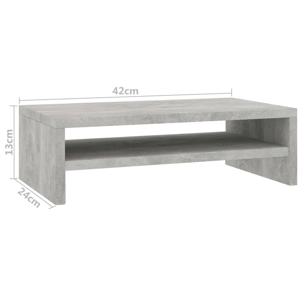 Monitorständer Betongrau 42×24×13 cm Spanplatte