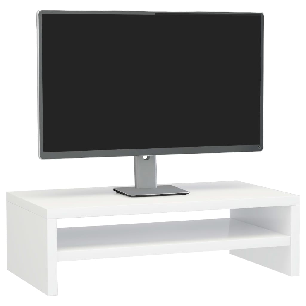 Monitorständer Hochglanz-Weiß 42×24×13 cm Spanplatte