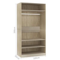 Thumbnail for Kleiderschrank Sonoma-Eiche 100x50x200 cm Holzwerkstoff