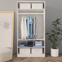 Thumbnail for Kleiderschrank Hochglanz-Weiß 100x50x200 cm Holzwerkstoff