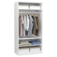 Thumbnail for Kleiderschrank Hochglanz-Weiß 100x50x200 cm Holzwerkstoff