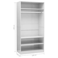 Thumbnail for Kleiderschrank Hochglanz-Weiß 100x50x200 cm Holzwerkstoff