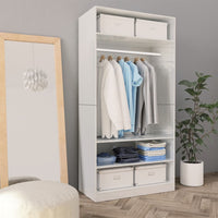 Thumbnail for Kleiderschrank Hochglanz-Weiß 100x50x200 cm Holzwerkstoff