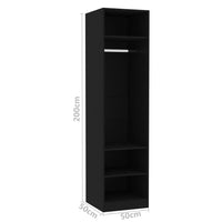 Thumbnail for Kleiderschrank Schwarz 50x50x200 cm Holzwerkstoff