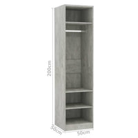 Thumbnail for Kleiderschrank Betongrau 50x50x200 cm Holzwerkstoff
