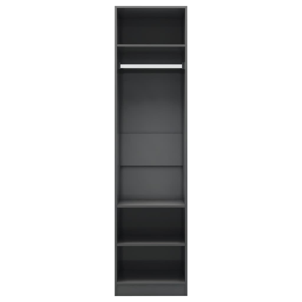 Kleiderschrank Hochglanz-Grau 50×50×200 cm Spanplatte
