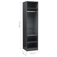 Thumbnail for Kleiderschrank Hochglanz-Grau 50×50×200 cm Spanplatte