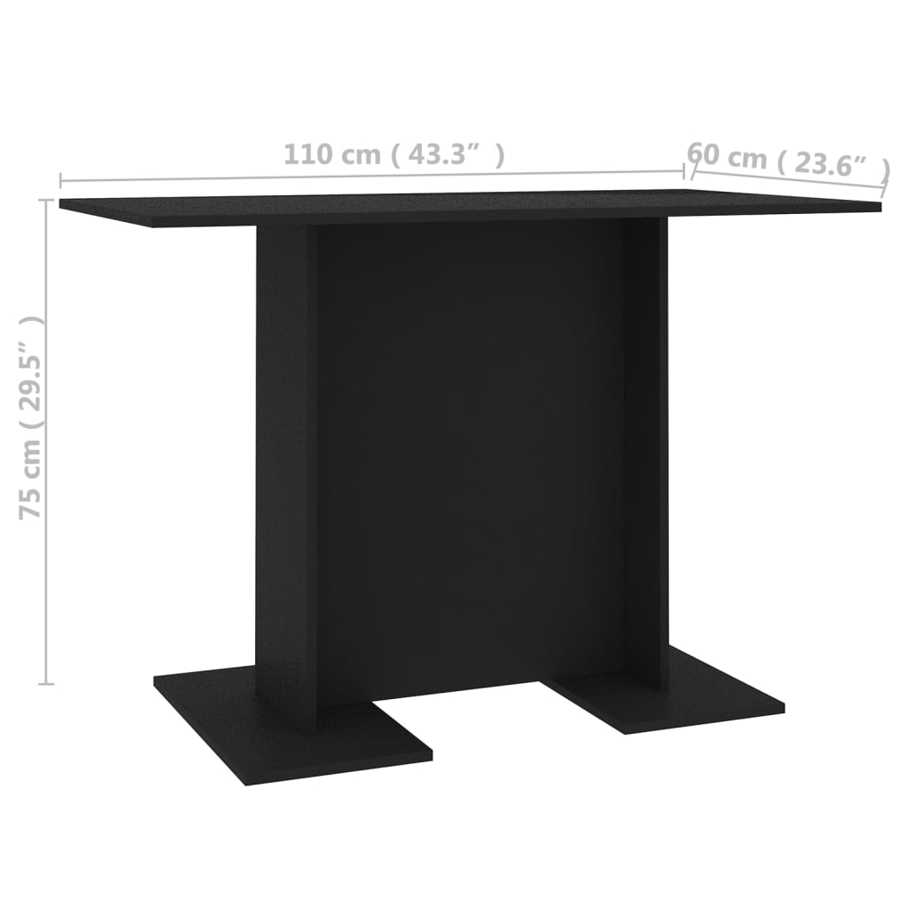 Esstisch Schwarz 110 x 60 x 75 cm Spanplatte