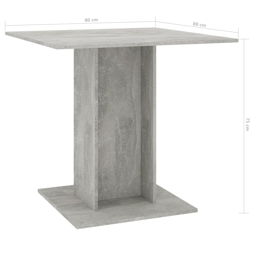 Esstisch Betongrau 80x80x75 cm Holzwerkstoff