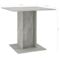 Thumbnail for Esstisch Betongrau 80x80x75 cm Holzwerkstoff